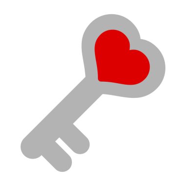 kalp ile anahtar kalp, vektör illüstrasyon