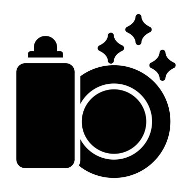 İçinde bir bardak su ikonu olan bir şişe. basit vektör