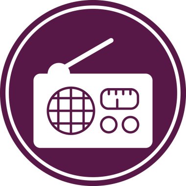 Radyo. Web simgesi basit illüstrasyon