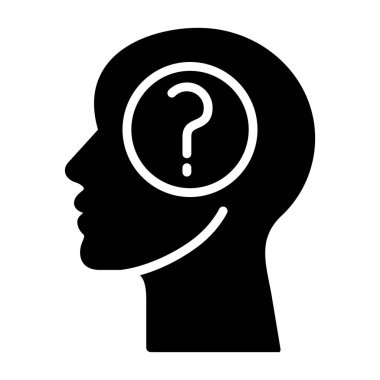 Baş simgesi ile soru işareti.