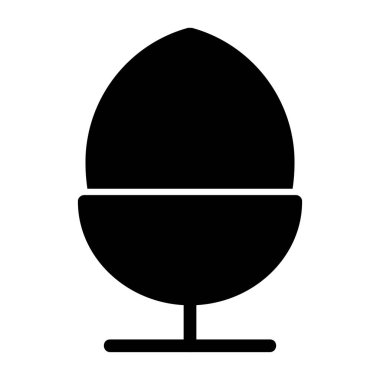 Beyaz arkaplanda yumurta yassı vektör simgesi