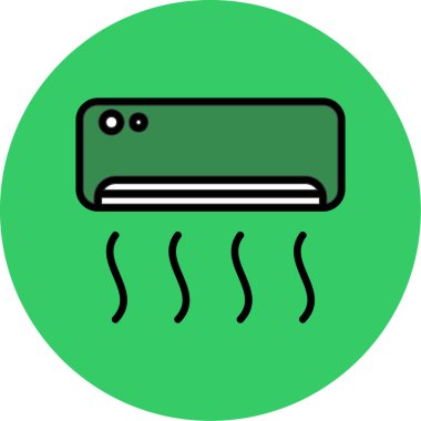 Beyaz arkaplanda izole edilmiş taslak biçiminde sıcak klima simgesi.