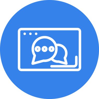 Sohbet web simgesi, basit vektör illüstrasyonu