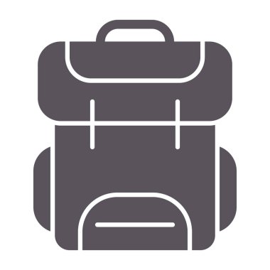 Beyaz arka plan, vektör, illüstrasyon izole düz kutsal kişilerin resmi sırt çantası