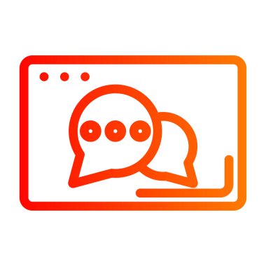 Konuşma balonu ve görüntülü sohbet simgesi olan bilgisayar