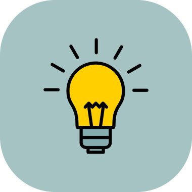 Ampul simgesi olan ampul, vektör illüstrasyonu