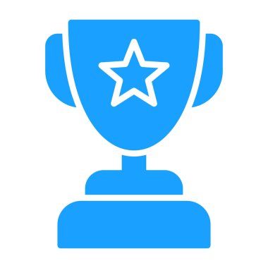 Ödül kupası simgesi düz renkli. ödül vektör illüstrasyonu