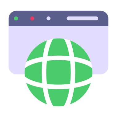 İnternet web renk simgesi. vektör illüstrasyonu