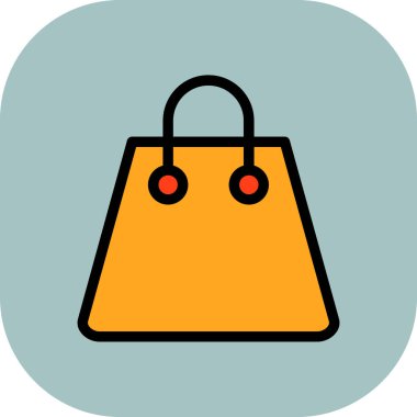 Alışveriş poşeti düz simgesi, vektör illüstrasyonu