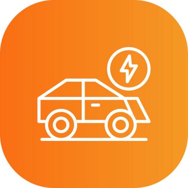 Elektrikli Araba simgesinin vektör illüstrasyonu