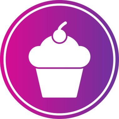 cupcake ikonu vektör illüstrasyonu