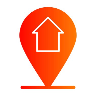 Turuncu konum simgesi beyaz arkaplanda izole edildi. Harita işaretçisi işareti. vektör illüstrasyonu.