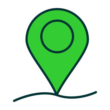 Konum kodu. Harita simgesi. vektör.