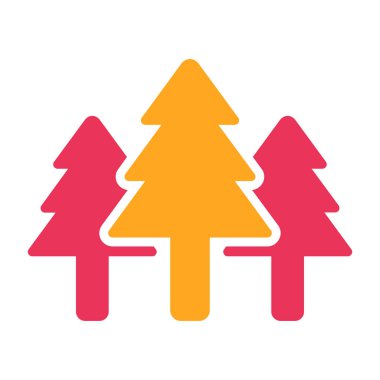 Web ve mobil uygulaması tasarımı, orman logo kavramı için beyaz arka plan üzerinde izole orman simge vektör