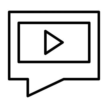 video vektörü ince çizgi simgesi