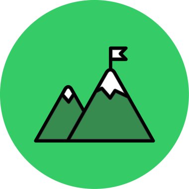 Beyaz arka plan üzerinde izole dağ simgesi