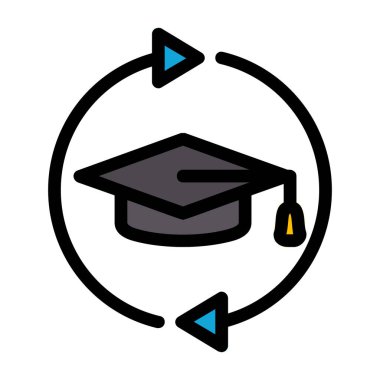 eğitim vektörü düz renk simgesi