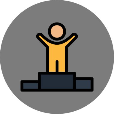 Kazandım. Web simgesi basit illüstrasyon