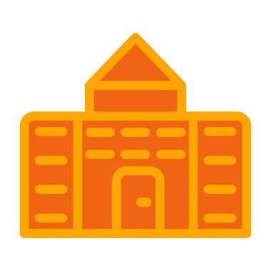 Outline tarzında mimari yapı evi simgesi