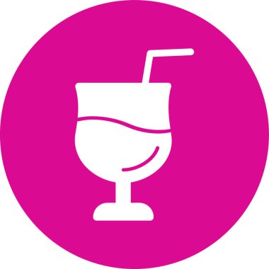 Kokteyl ikonu. Vektör illüstrasyonu