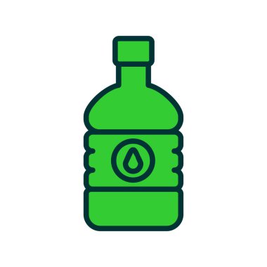 Su Şişesi Doldurulmuş Vektör Simgesi Tasarımı
