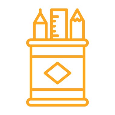 Cetvel satır biçim simgesi tasarımı, okul ve eğitim tema vektörü illüstrasyonuna sahip kalem