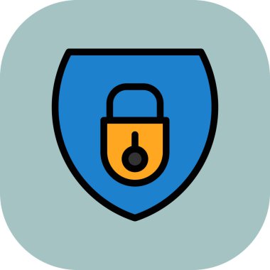 Kilit. Web simgesi basit illüstrasyon