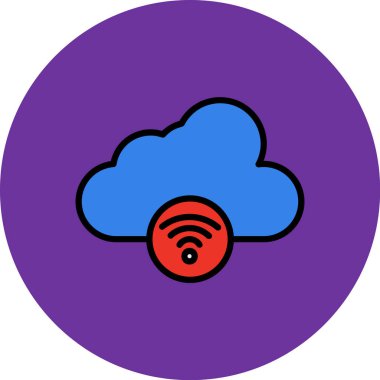 Bulut. Web simgesi basit illüstrasyon