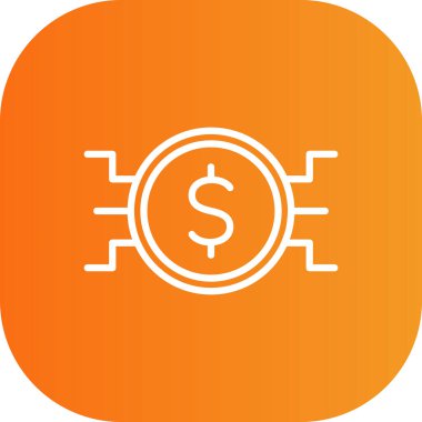 Dijital Para Birimi Ağı simgesi, vektör illüstrasyonu