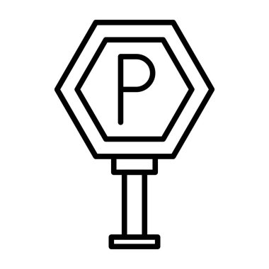 park çizgisi simgesi vektör illüstrasyonu