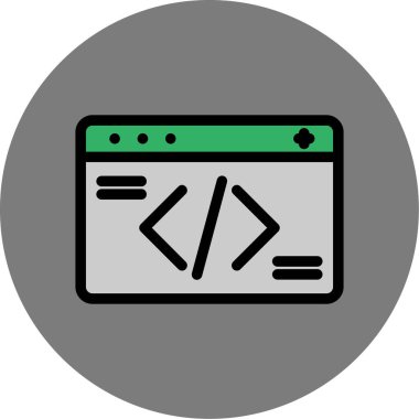 Kodlama ve vektör illüstrasyonunun geliştirilmesi için web simgesi
