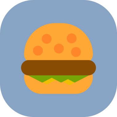 - Burger. Web simgesi vektör illüstrasyonu