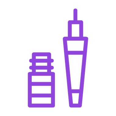 Rimel ve oje ikonu. Basit tasarım