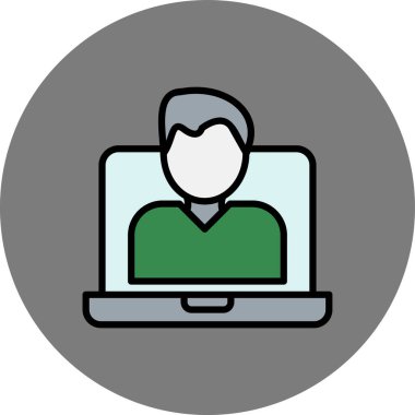 Dizüstü bilgisayar simgesi vektör çizimi