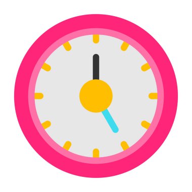 çalar saat düz simgesi, vektör, illüstrasyon