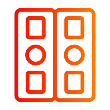 Kırmızı ve beyaz simgenin vektör illüstrasyonu