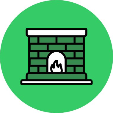 vektör ateş şömine simgesi