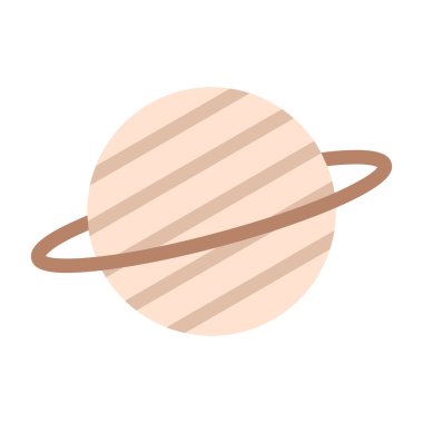 Satürn gezegeni beyaz arkaplan vektör çiziminde izole edildi