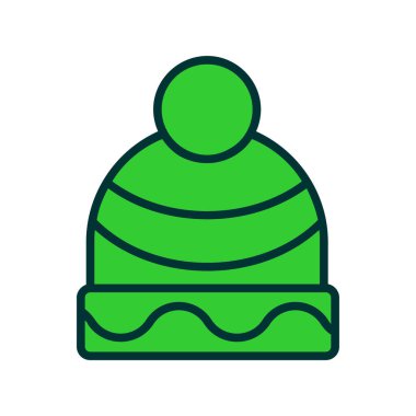 Beyaz arka planda izole edilmiş kış şapkası simgesi. Mutlu noeller tabelası. Yeni yıl. vektör