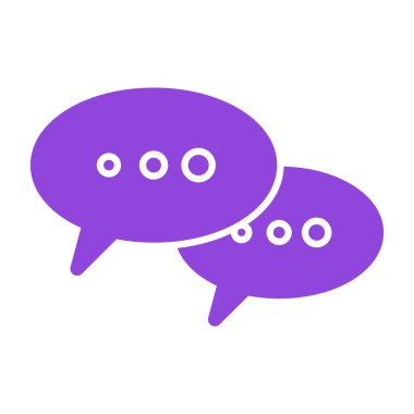 Chat vektör simgesi. Grafik ve web tasarımı için beyaz arkaplanda izole edilmiş basit illüstrasyon.