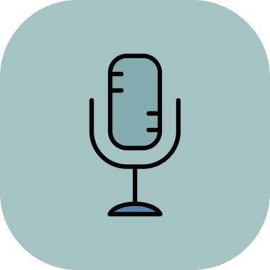 Mikrofon. Web simgesi basit illüstrasyon