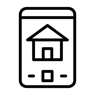 mobil ev simgesi. Beyaz arkaplanda izole edilmiş ağ için akıllı telefon vektör sembolü, logo
