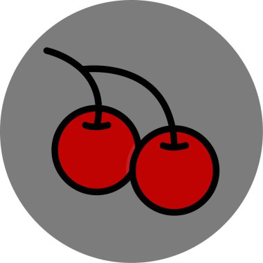 Kiraz. Web simgesi basit illüstrasyon
