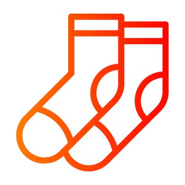 Yılbaşı çorap ikonu vektörü ince çizgi işareti