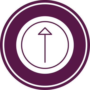 Yukardaki dairesel simge sembolü oku