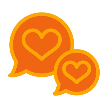 Konuşma baloncuğu simgesi olan kalp, satır biçimi