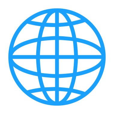 küresel internet simgesi, küresel ağ vektör illüstrasyonu, düzenlenebilir vuruş