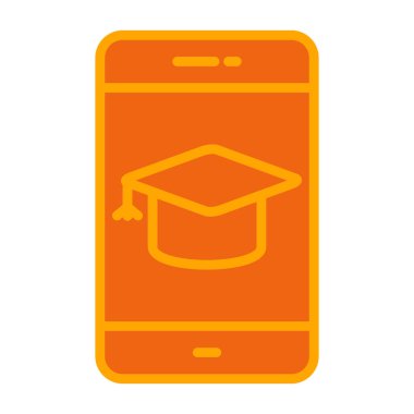 mobil eğitim ikonu vektör illüstrasyonu
