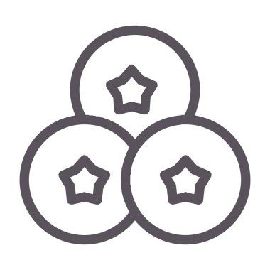 Noel baloları ve yıldız çizgileri ve ikon, Noel konsepti ve yeni yıl tabelası beyaz arka planda, vektör simgesi