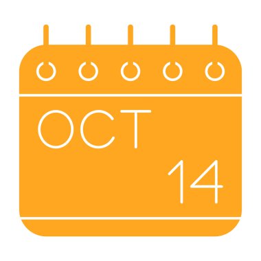 Ekim 13 - Takvim düz vektör simgesi